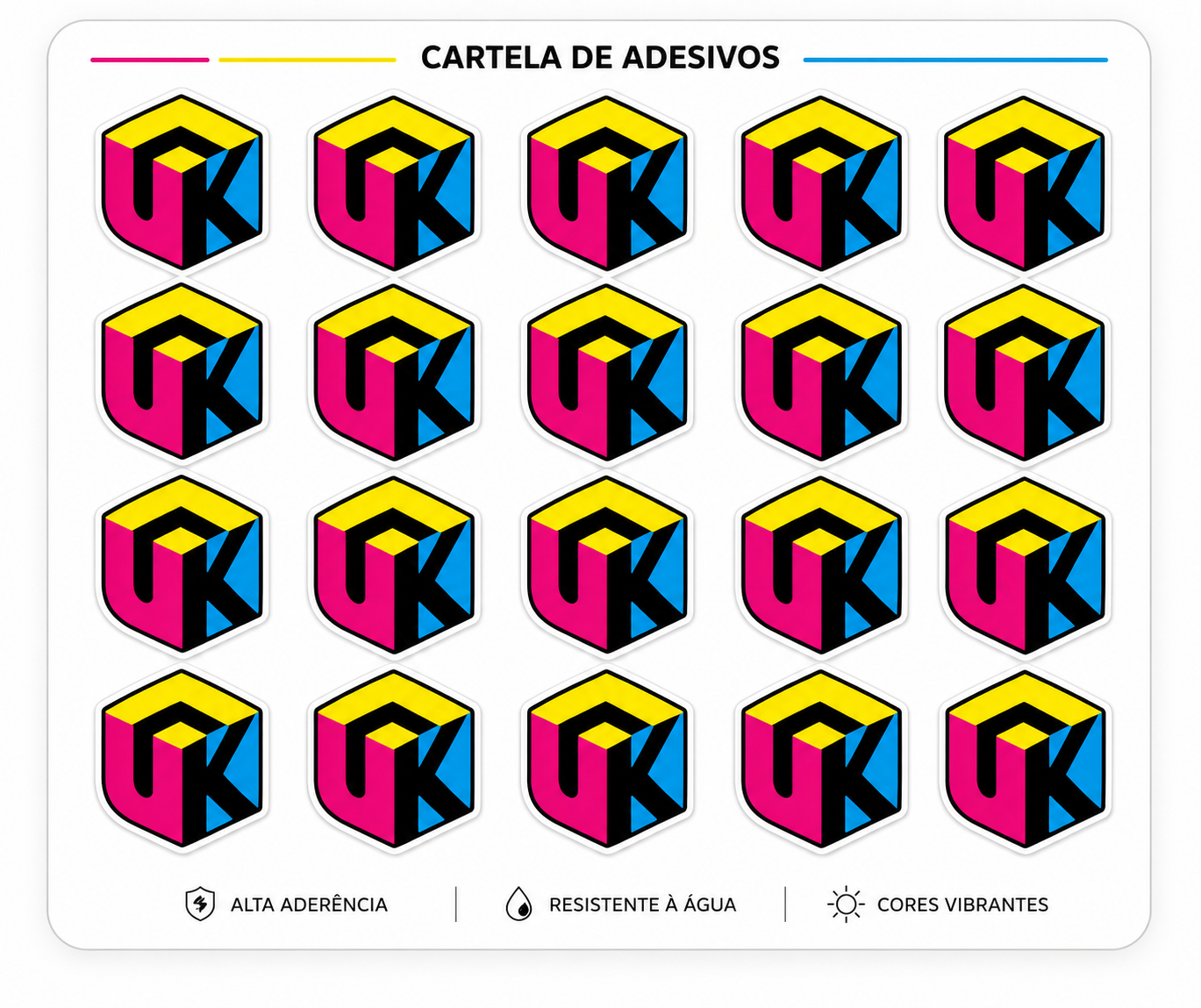 Cartela de adesivos